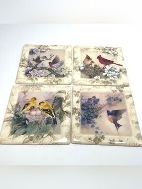 Lena Liu Gentle Expressions Tiles Bradford Exchange Plates Set of 4